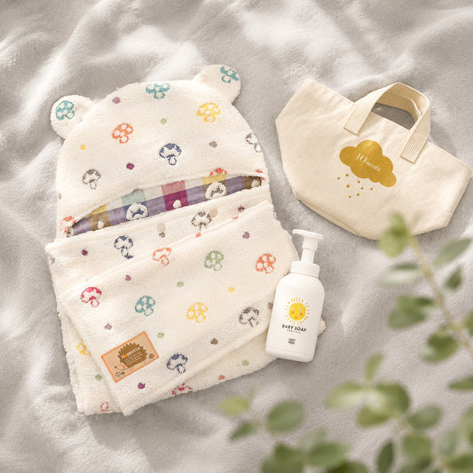 帆布BAGギフト バスポンチョ&ベビーソープ / 名入れ刺繍可 ママベビー