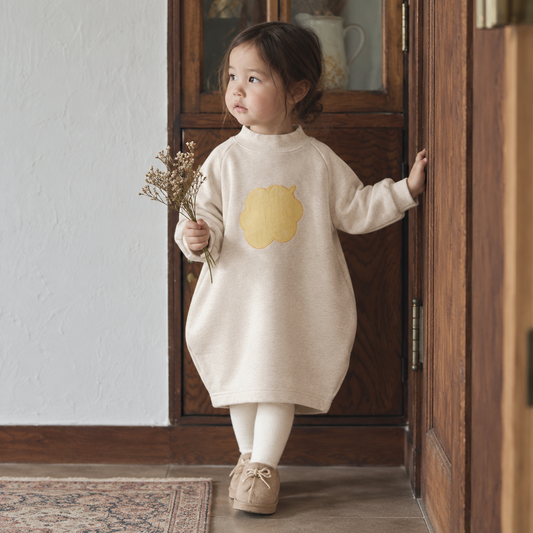 スウェットコクーンワンピース ミルク杢 80・90・100cm / ベビー服