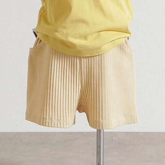 プリーツリブ ハーフパンツ イエロー 80cm・90cm・100cm