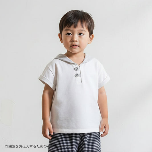 セーラー配色 Tシャツ ホワイト 80cm・90cm・100cm・110cm