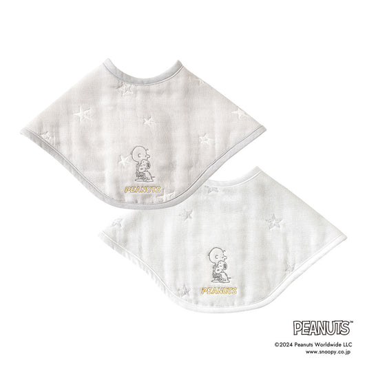 2wayビブ PEANUTS (2枚セット) 6重ガーゼ PEANUTS×10mois