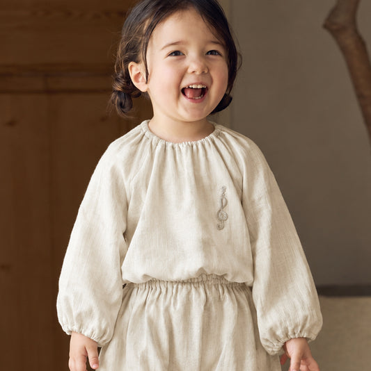 スモックチュニック ライトグレー 70-80・80-90・90-100cm / ベビー服