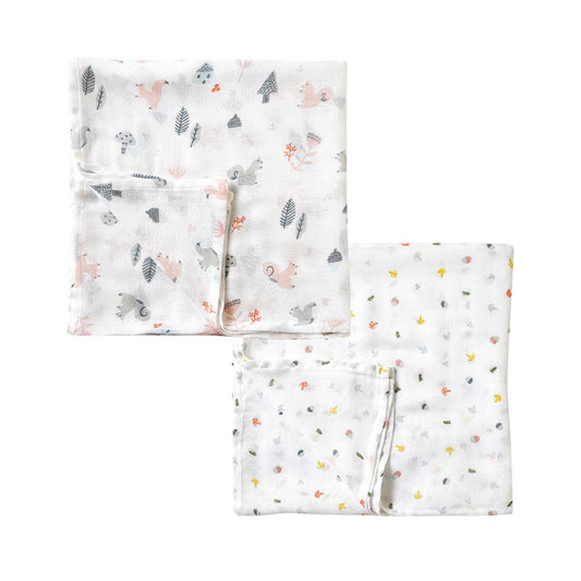 SWADDLE bamboo(スワドルバンブー) 2枚セット りす・きのこ