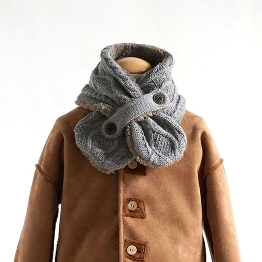 アランニット ボアマフラー グレー