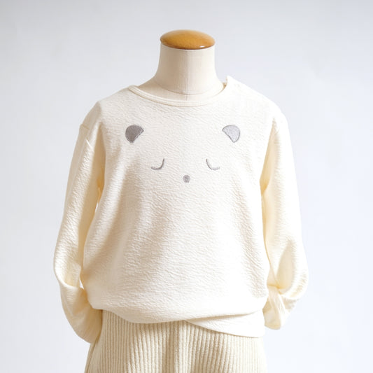 くまさん長袖Tシャツ クリーム 80cm・90cm・100cm