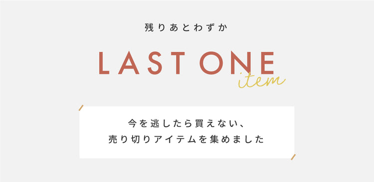 LAST ONE ITEM - 在庫残りわずかのアイテム -