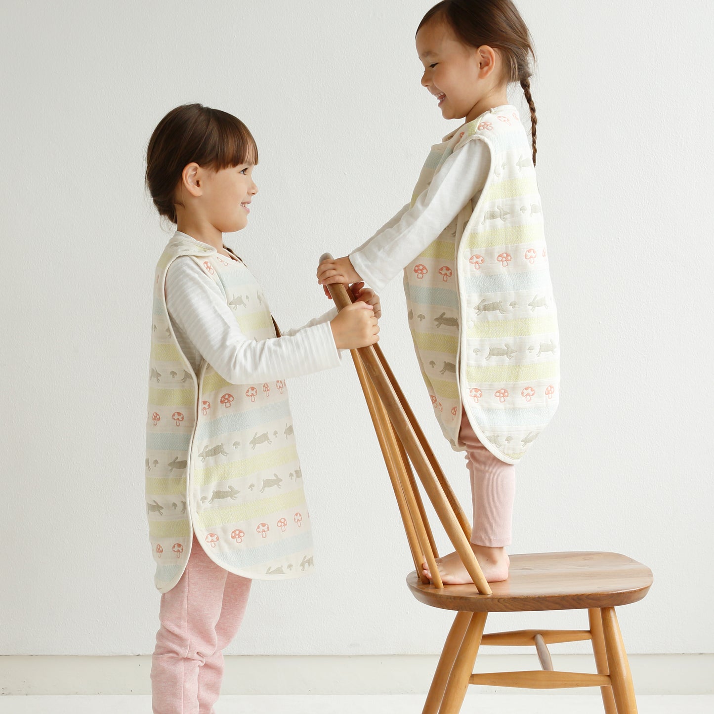 ラパンラパン スリーパートドラー・キッズサイズ ふくふくガーゼ(6重ガーゼ)/ 名入れ刺繍可