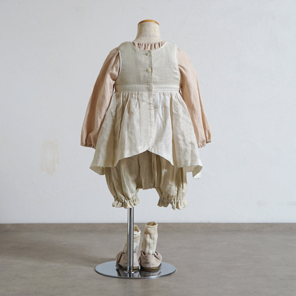 エプロンワンピース ライトグレー 70-90・80-100cm