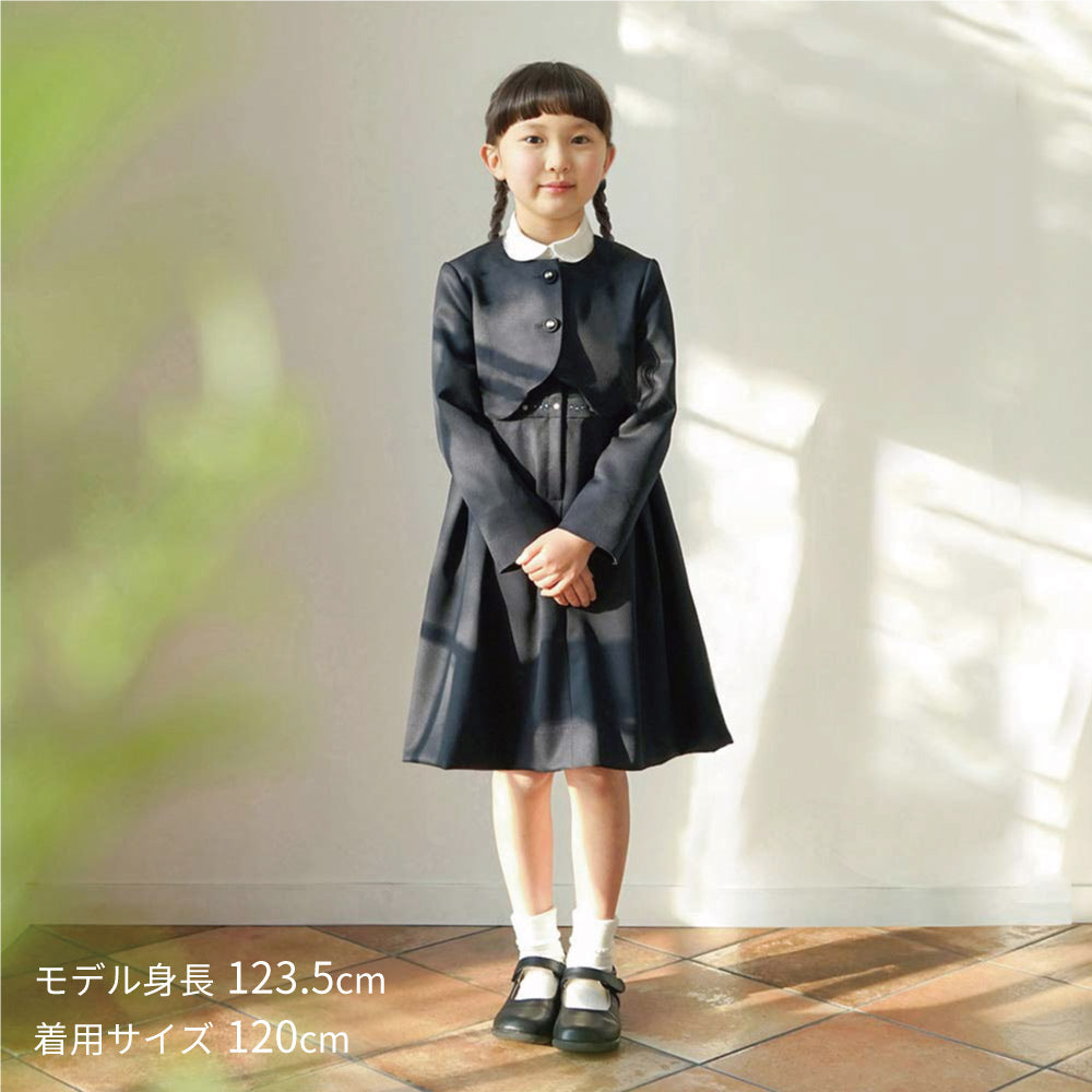 お受験服 ジャンパースカート ネイビー　刺繍入り　 100cm・110cm・120cm