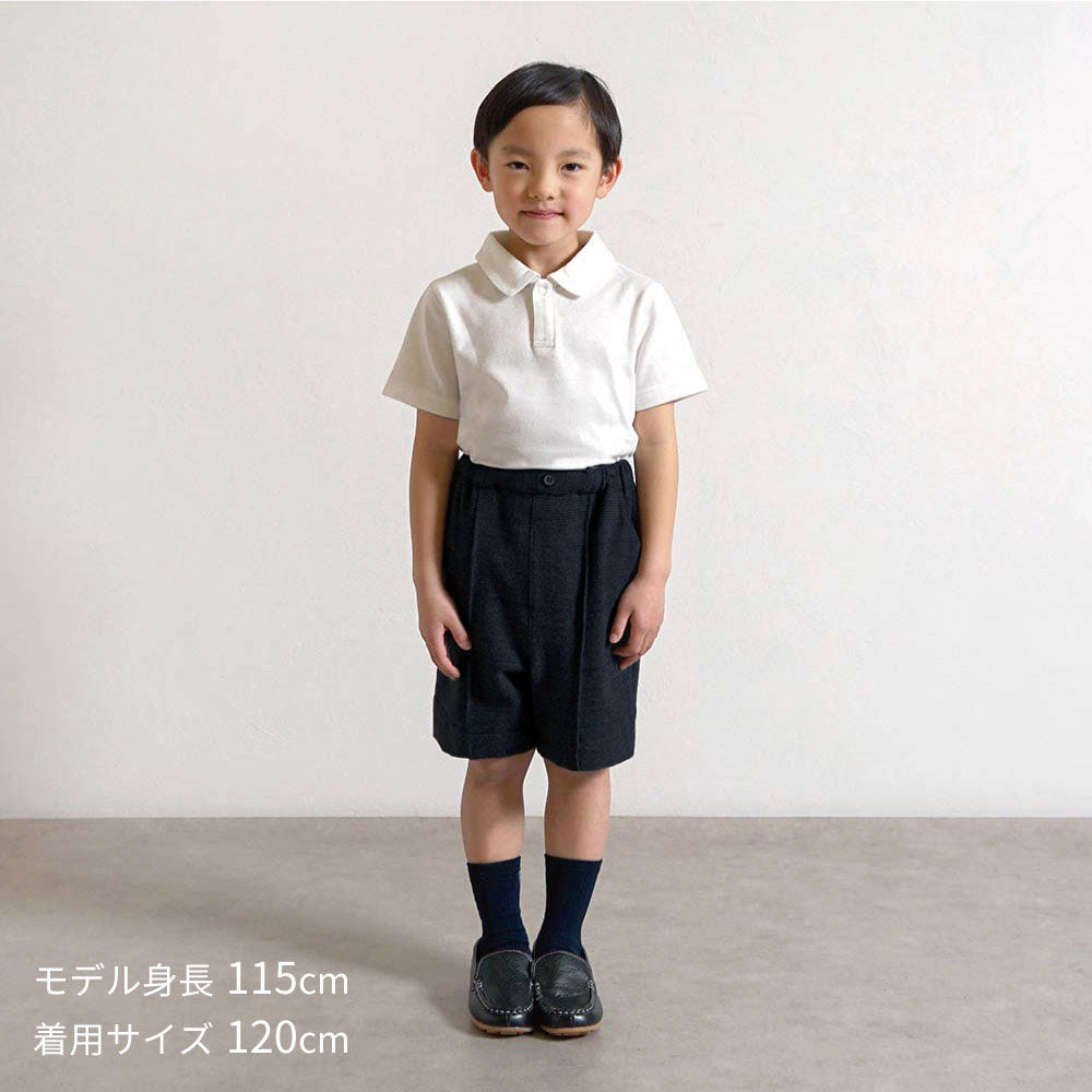 お受験 男の子 3点セット (ベスト・半袖ポロシャツ・ハーフパンツ）ネイビー 90・100・110・120cm