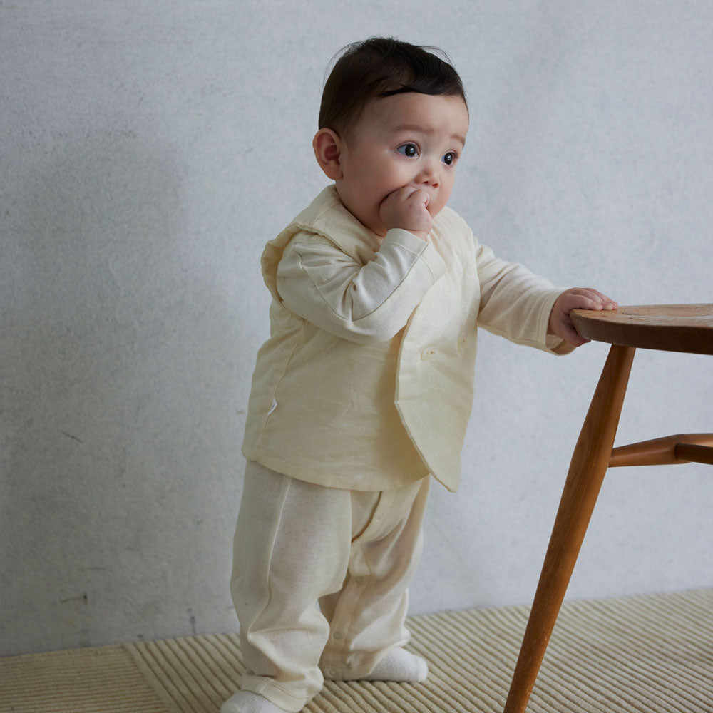 ふっくらうすわたリバーシブルベスト キナリ 新生児～90cm頃まで
