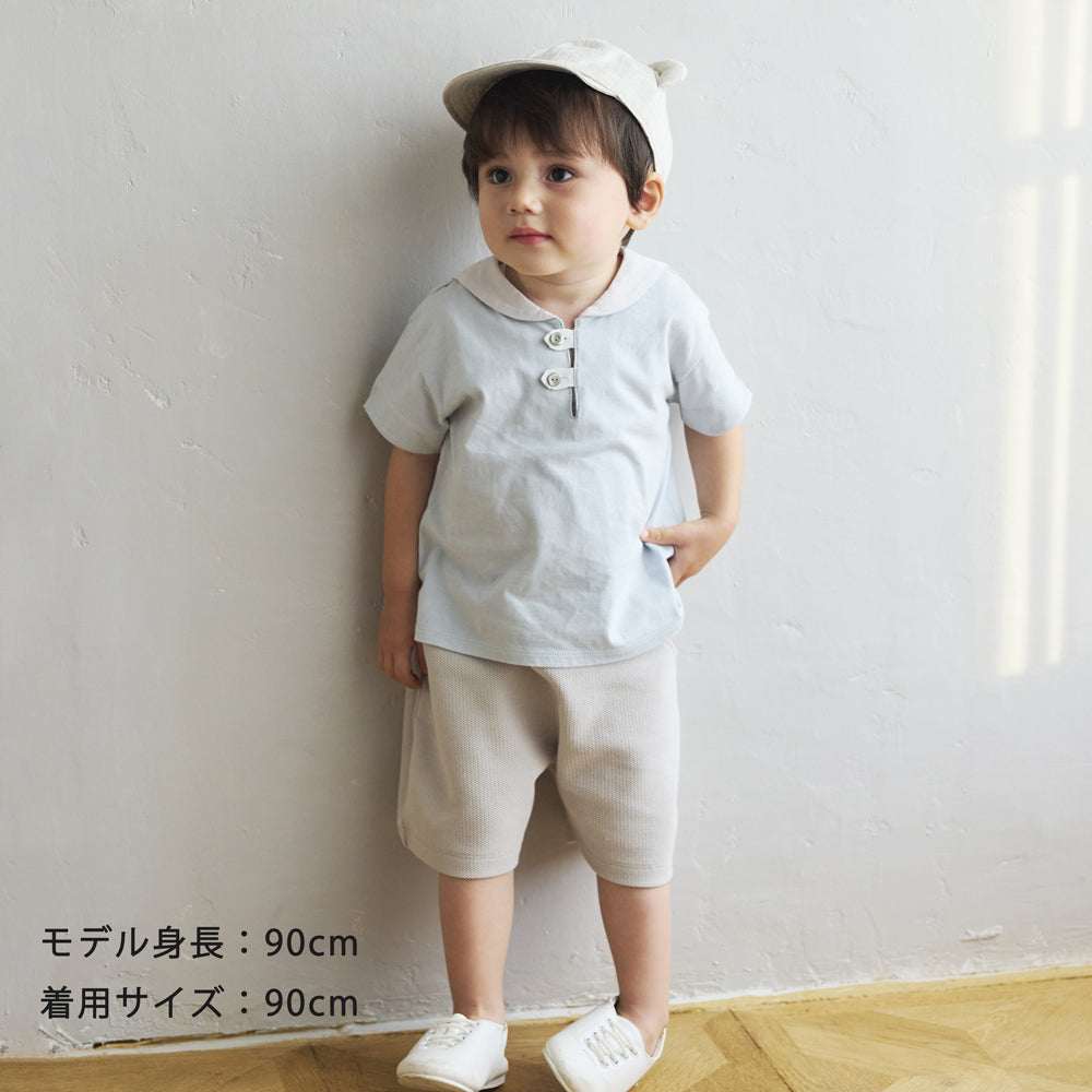 配色カノコハーフパンツ ライトグレー 80・ 90・100cm
