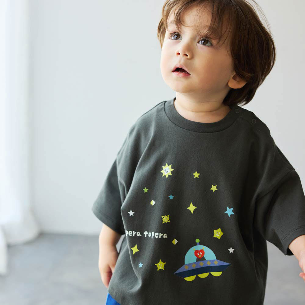 tupera tupera 親子Tシャツ(キッズ) チャコール 80-90cm
