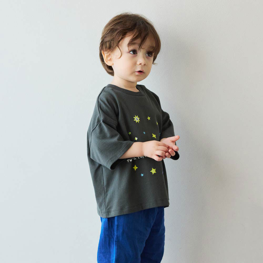 tupera tupera 親子Tシャツ(キッズ) チャコール 80-90cm