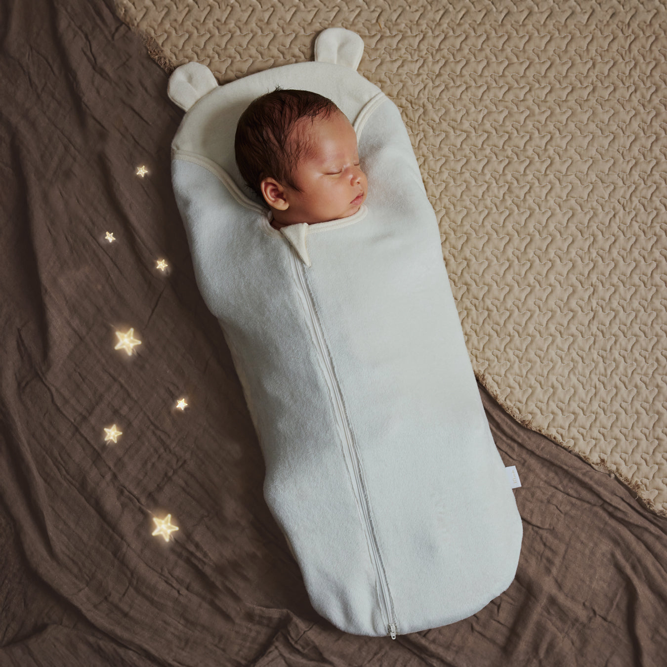 たまごマットおくるみ sleep 起毛ベロア アイボリー