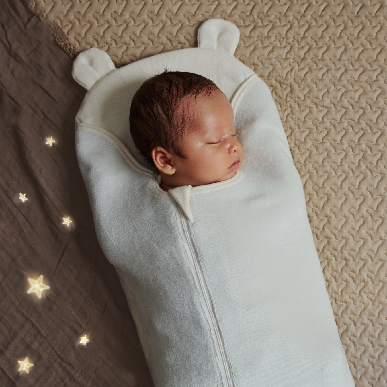 たまごマットおくるみ sleep 起毛ベロア アイボリー