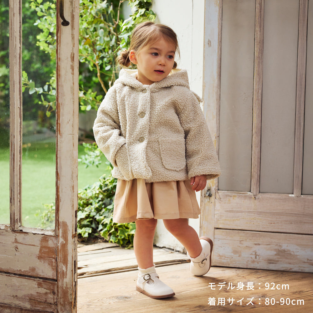 うさぎ耳コートアイボリー70-80cm 80-90cm 90-100cm 100-110cm