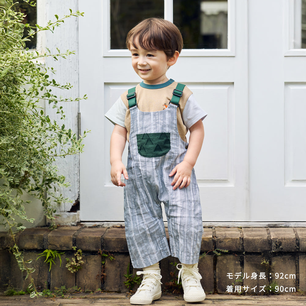 さんかくゴムサロペット ベージュ 70-80cm・80-90・90-100cm