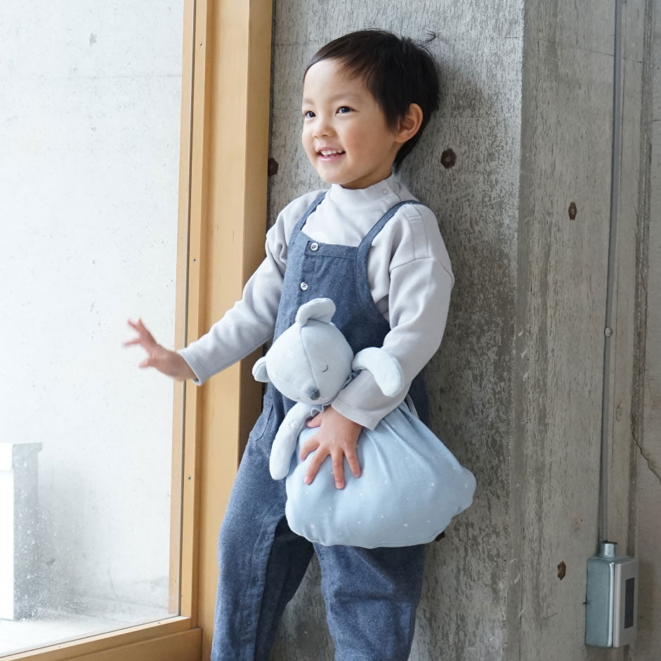 パウダーブルー mini me(ミニミー) ベビーブランケット ふくふくガーゼ(6重ガーゼ)