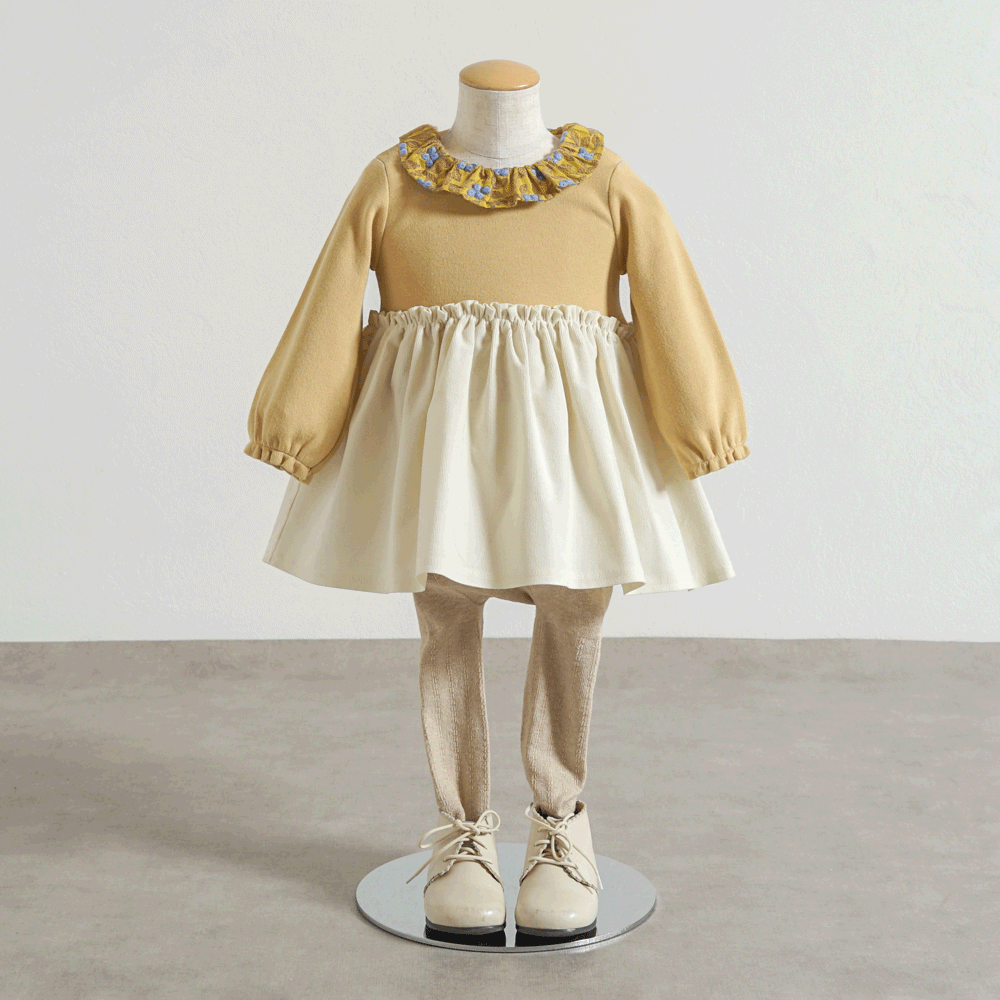 オーガニックコットンベリー刺繍襟ボディオール ブルーベリー 70cm・80cm