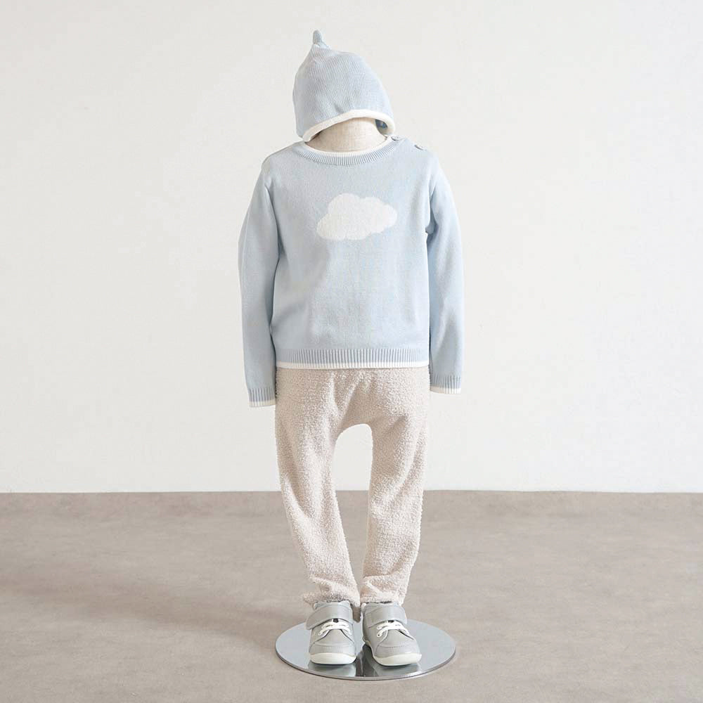 フェザーコットンcloudニットプルオーバー ブルー 80・90・100・110cm