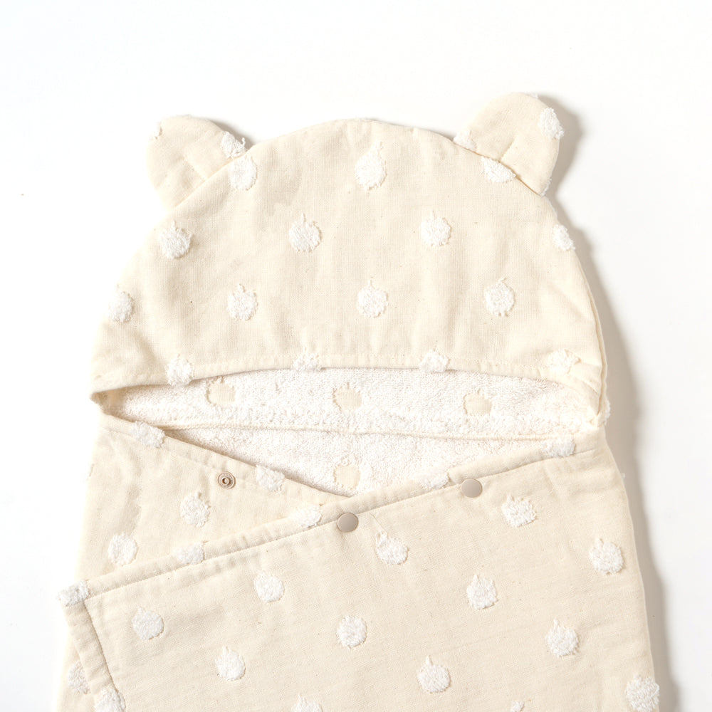 バスポンチョ＆チャームハンカチ ギフトセット モワ / 名入れ刺繍可