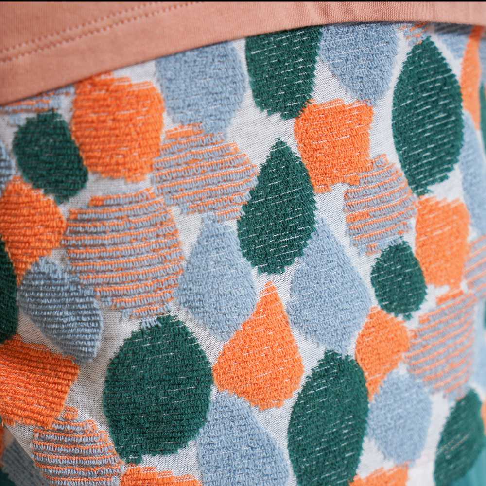 きつね刺繍 コンビTシャツ オレンジ 80・90・100・110cm