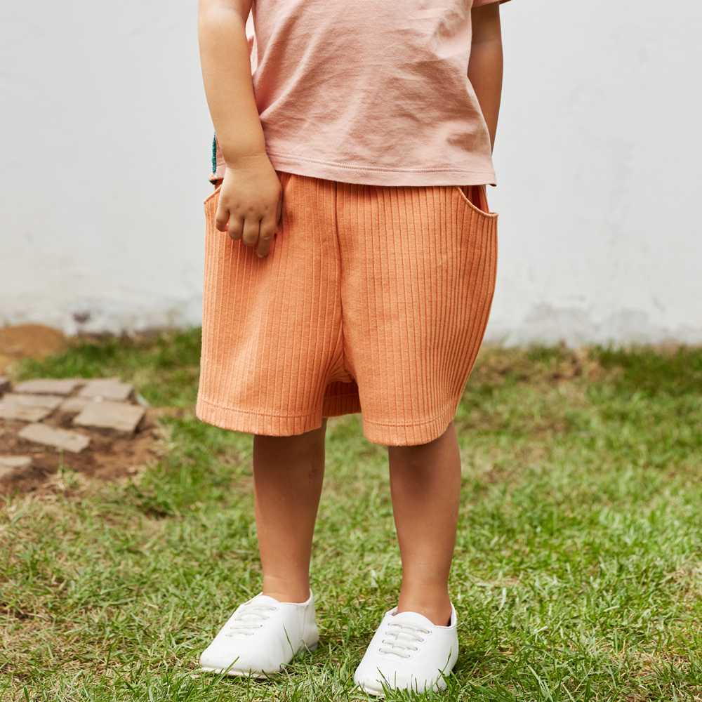 プリーツリブ ハーフパンツ イエロー 80cm・90cm・100cm