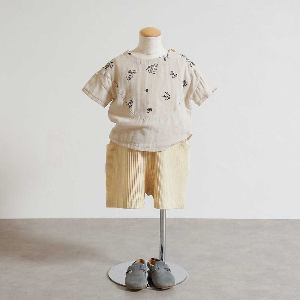 プリーツリブ ハーフパンツ イエロー 80cm・90cm・100cm