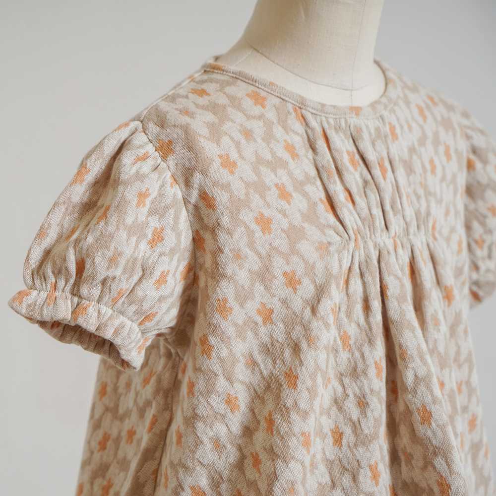 flower ギャザーTシャツ オレンジ 80cm・90cm・100cm