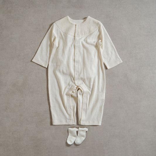 オーガニックパイルヨークロンパース キナリ 70cm・80cm / ベビー服