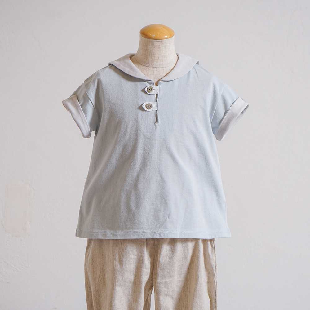 セーラー配色 Tシャツ　ライトブルー　80cm・90cm・100cm・110cm