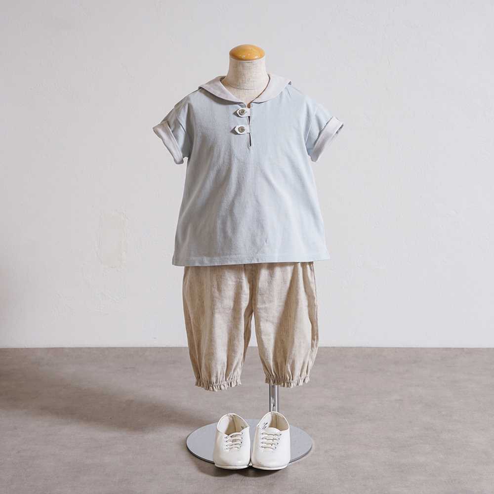 セーラー配色 Tシャツ　ライトブルー　80cm・90cm・100cm・110cm