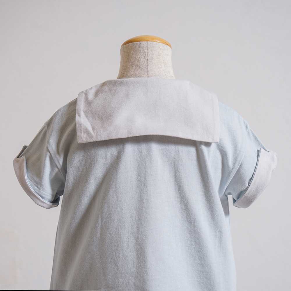 セーラー配色 Tシャツ　ライトブルー　80cm・90cm・100cm・110cm
