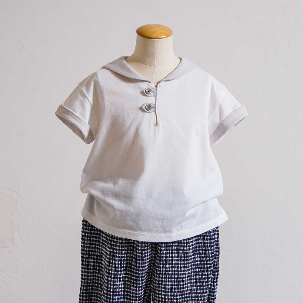 セーラー配色 Tシャツ　ホワイト　80cm・90cm・100cm・110cm