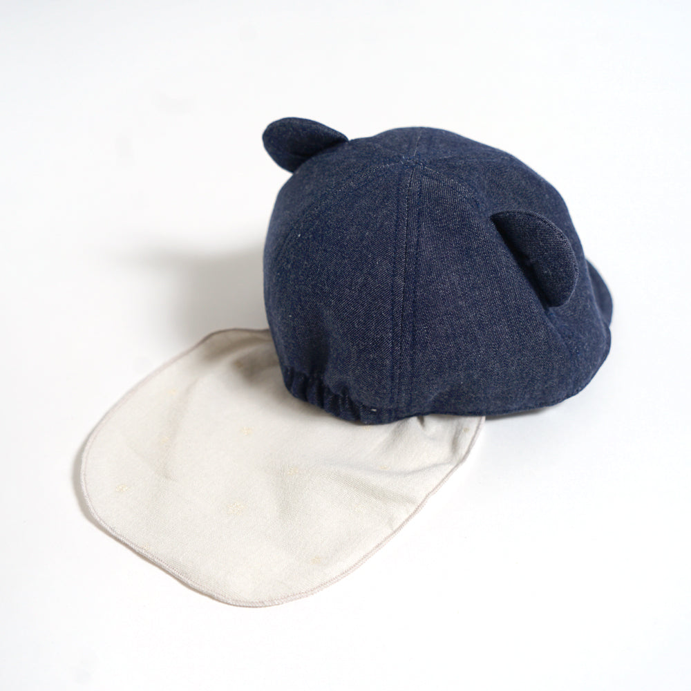 くま耳 キャップ ネイビー 頭囲44～48cm・頭囲48～52cm