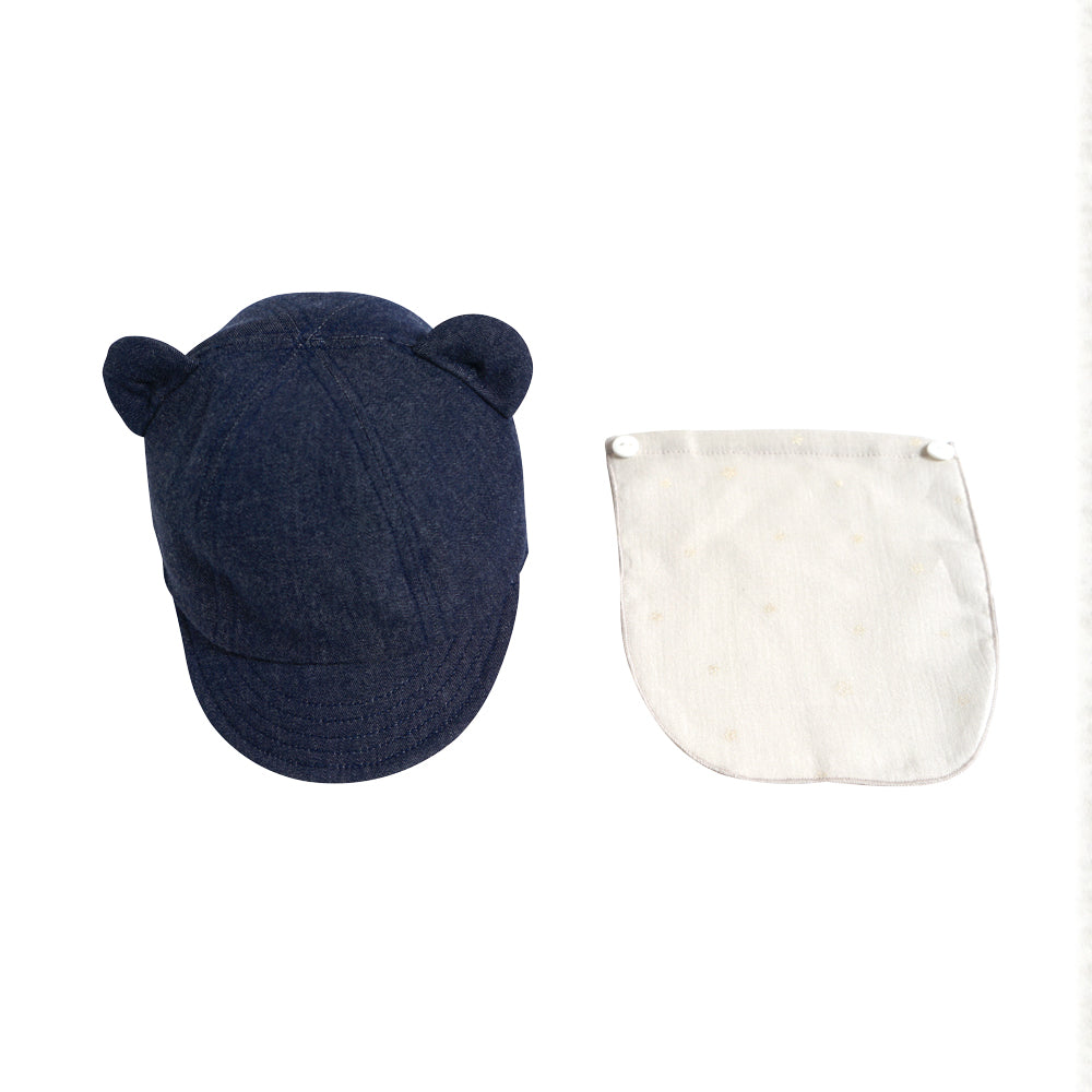 くま耳 キャップ ネイビー 頭囲44～48cm・頭囲48～52cm