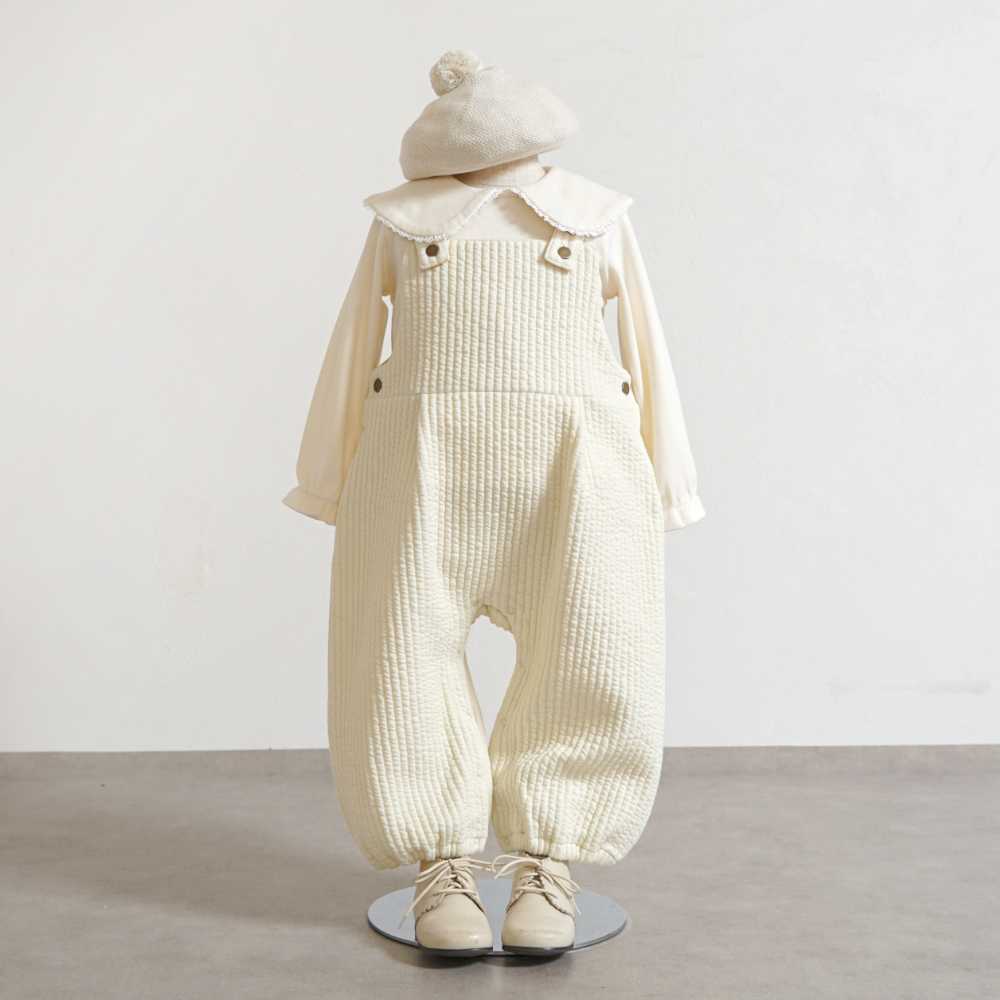キルトサロペット クリーム 90-100cm / ラスト1点