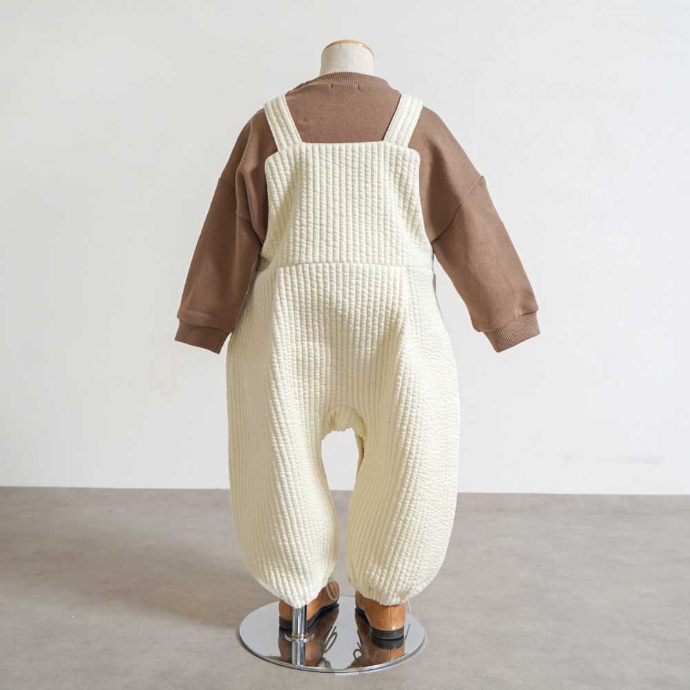 キルトサロペット クリーム 90-100cm / ラスト1点