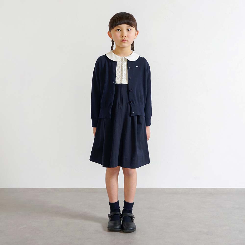 お受験服 クルーネックカーディガン ネイビー 90cm・100cm・110cm・120cm