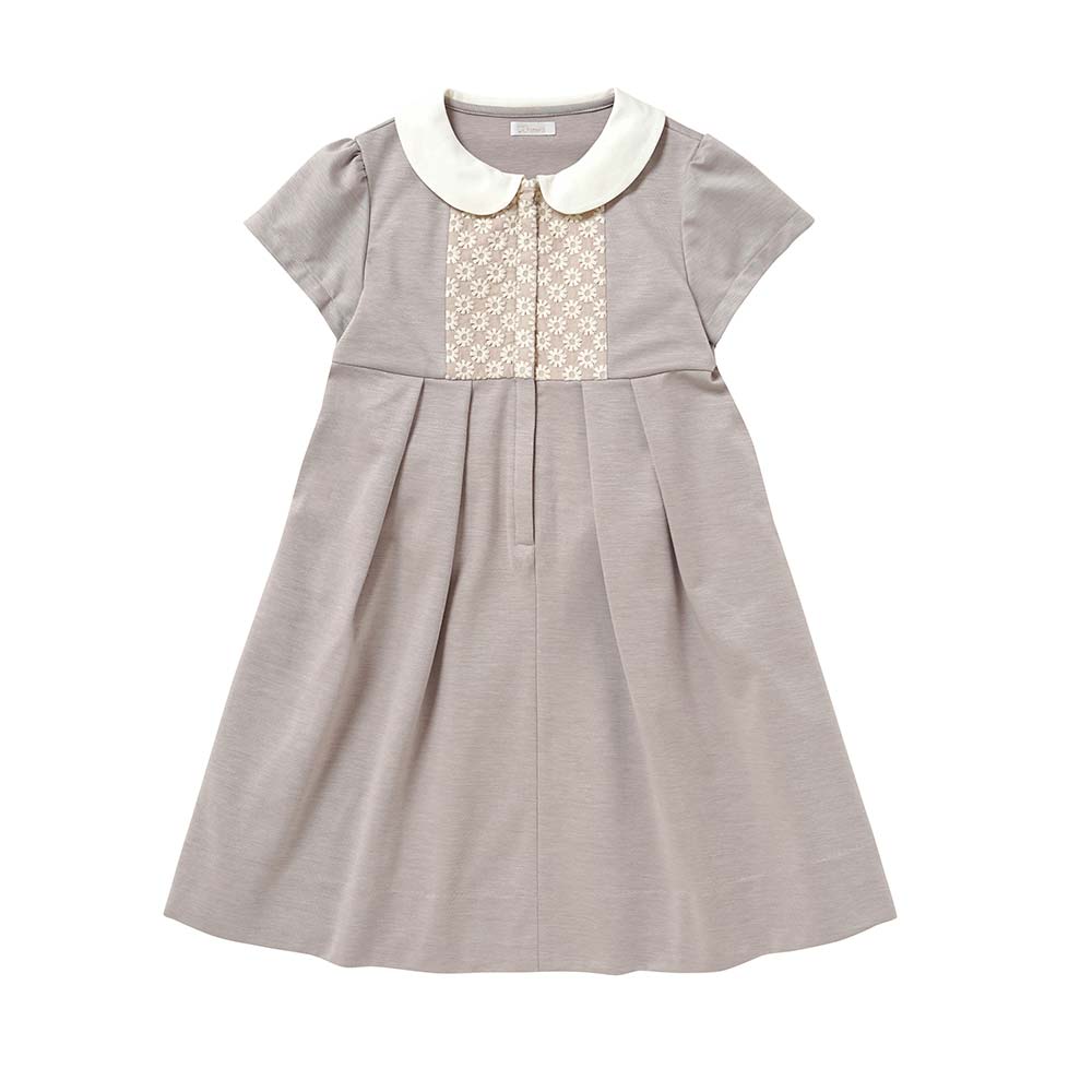 お受験服 エンブロイダリー フラワー ワンピース ベージュ 90・100・110・120cm