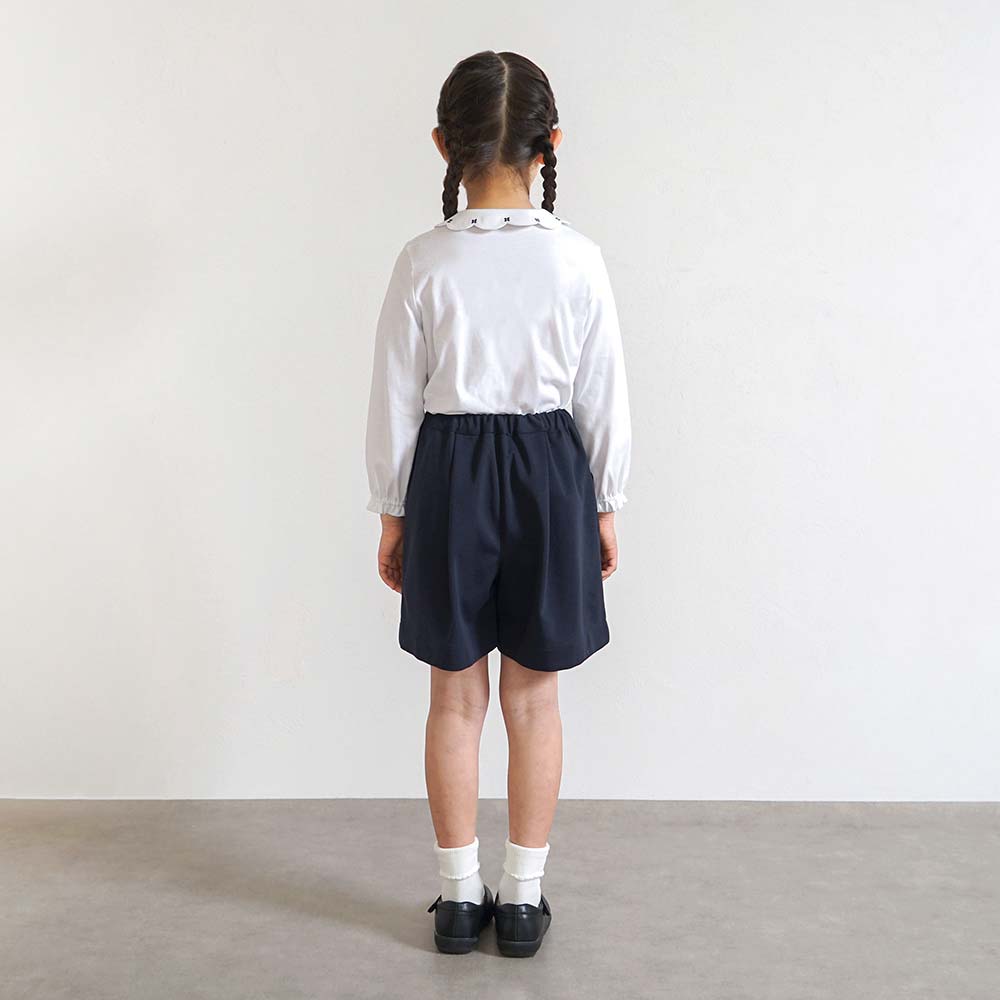 お受験服 フラワー刺繍キュロット ネイビー 90・100・110・120cm