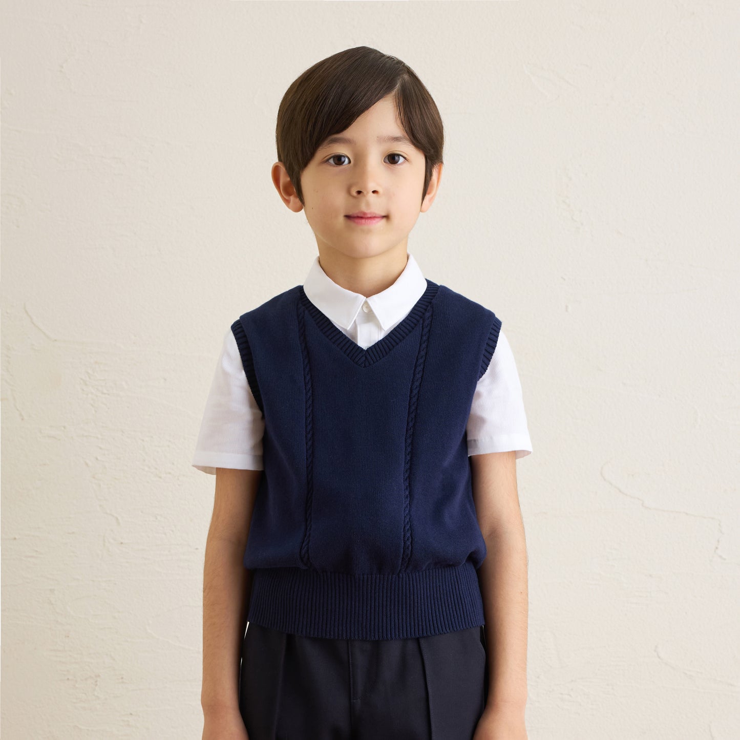 お受験服 Vネックベスト ネイビー 90cm・100cm・110cm・120cm