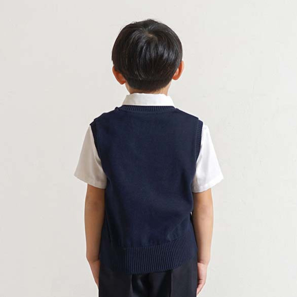 お受験服 Vネックベスト ネイビー 90cm・100cm・110cm・120cm