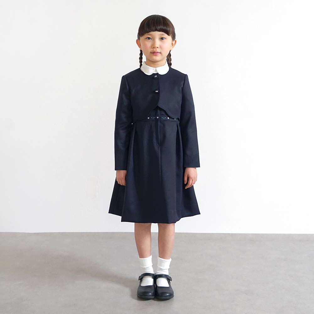 お受験服 ジャンパースカート ネイビー　刺繍入り　 100cm・110cm・120cm