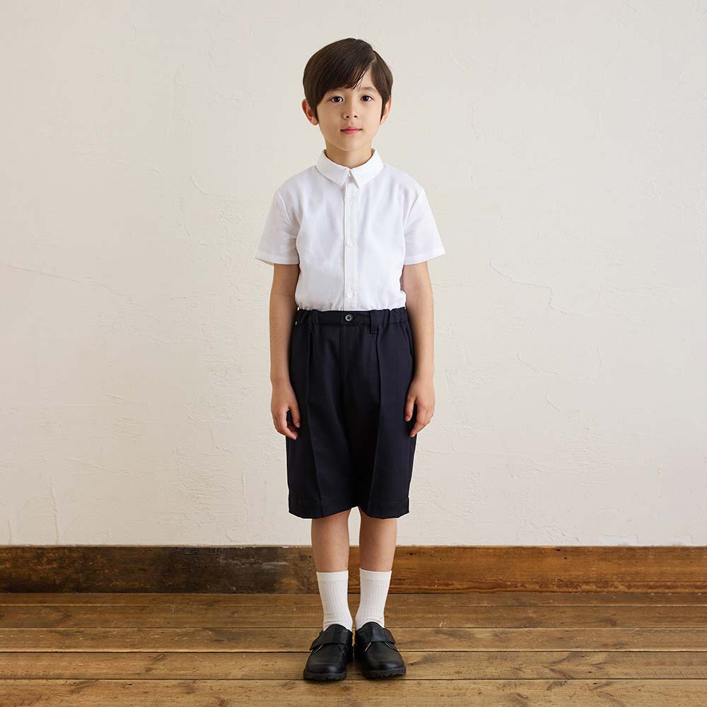 お受験服 ピンタックハーフパンツ ネイビー 100cm・110cm・120cm