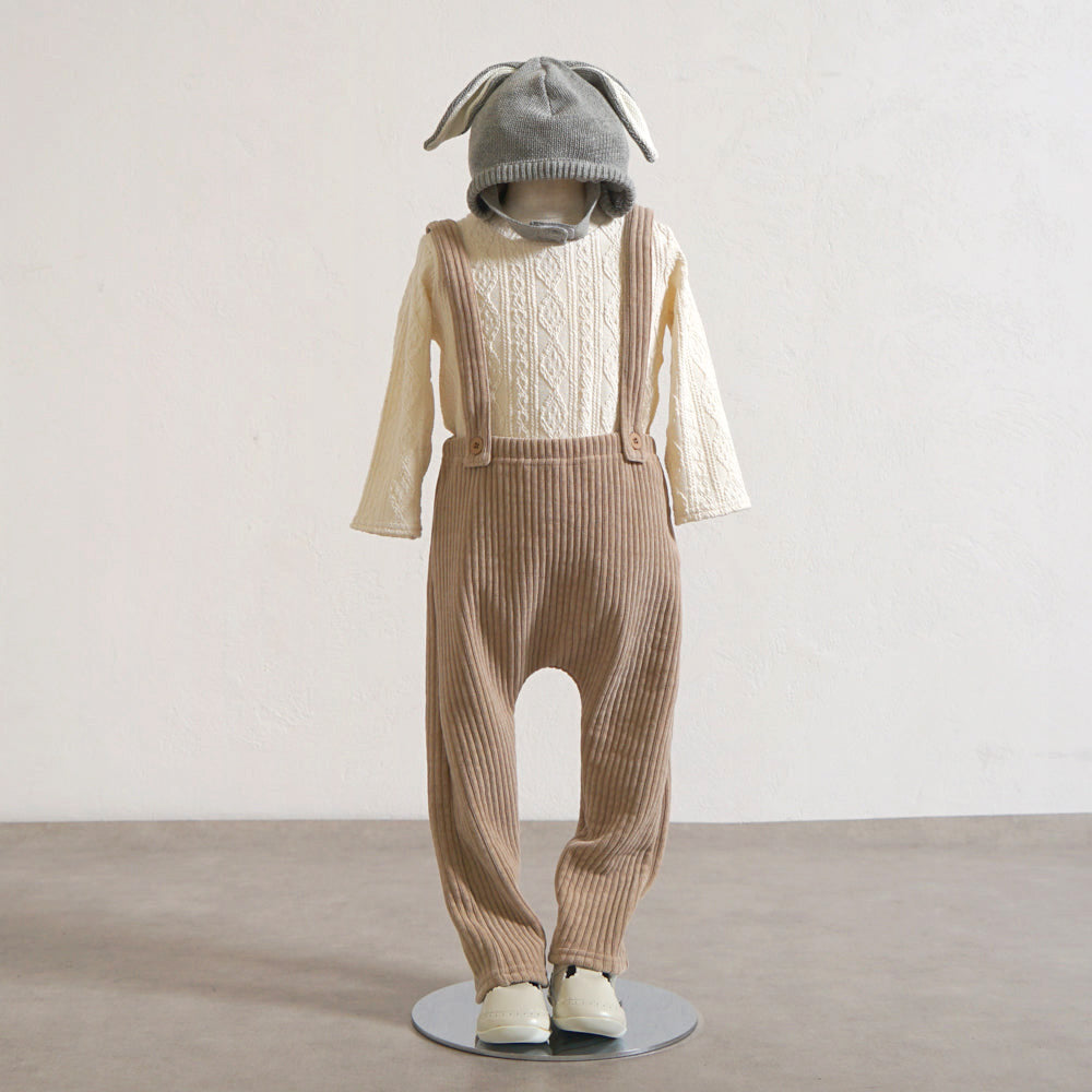 サスペンダーレギンスパンツ ベージュ　80cm・90cm・100cm