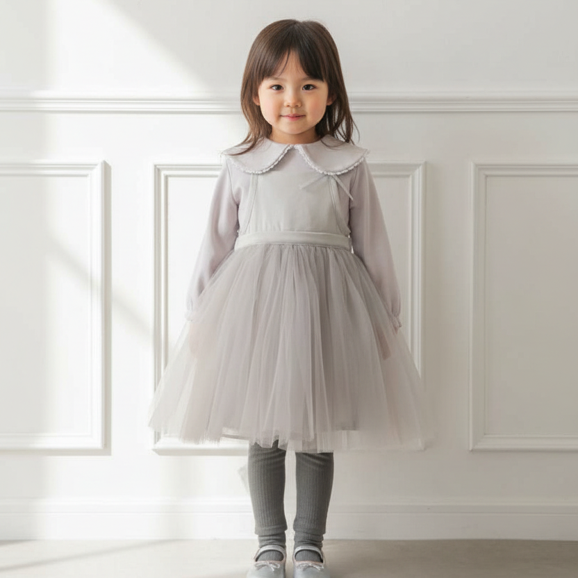2wayチュールキャミドレス グレー  70-90cm・90-110cm
