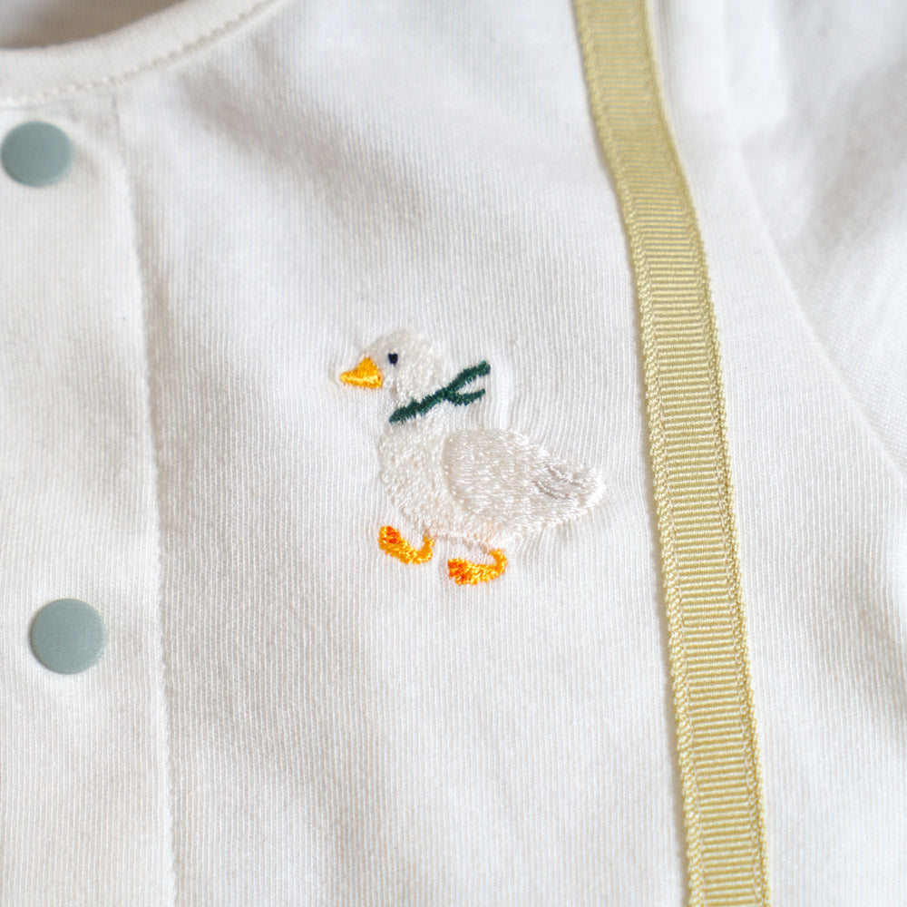 アヒル刺繍2wayドレス イエローグリーン 50-70cm / ツーウェイオール
