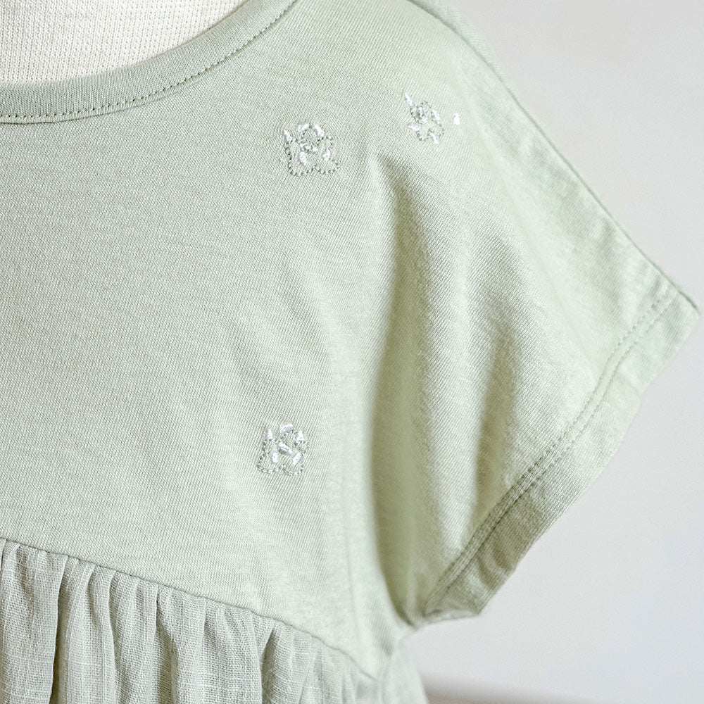 Edelweiss刺繍ワンピース グリーン 80・90・100cm